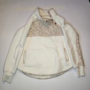 Abercrombie & Fitch Asymmetrical Snap-Up Fleece Pullover Jacket Women Sz small